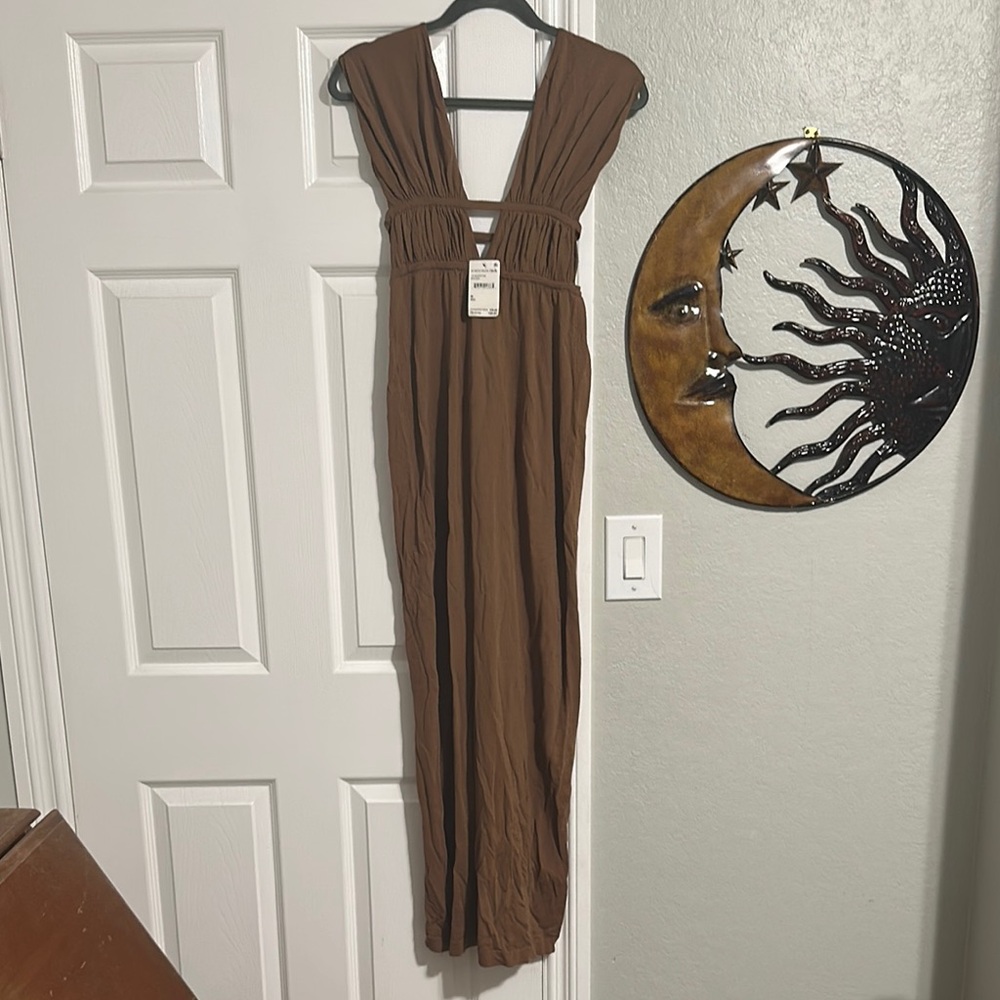 Ronny Kobo Collection Brown Maxi Dress